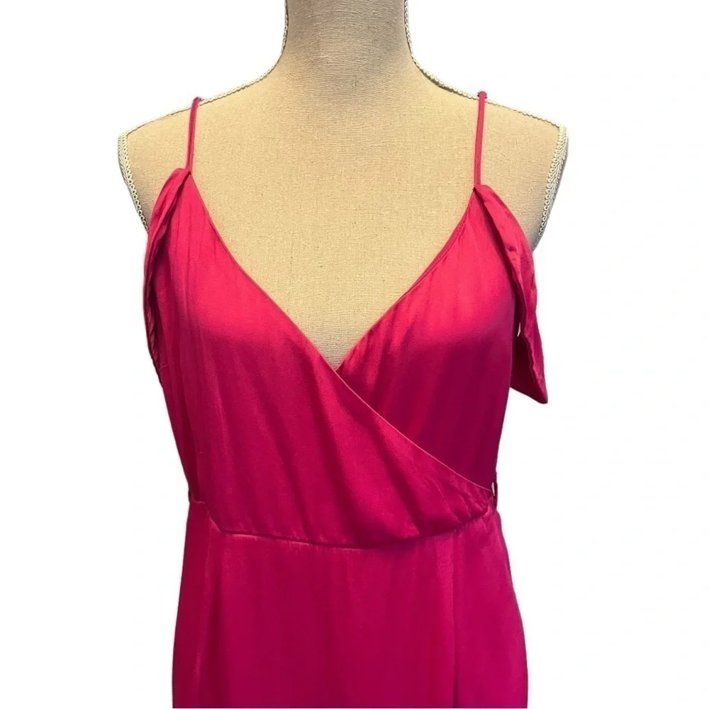 Bardot Leah Satin Off-The-Shoulder Maxi Wrap Dress - Picture 3 of 15